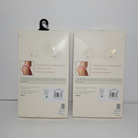2 Women's Secret Treasures Thong No Show Underwear Panties 6 Pair Packs Size XXL - Picture 3 of 4